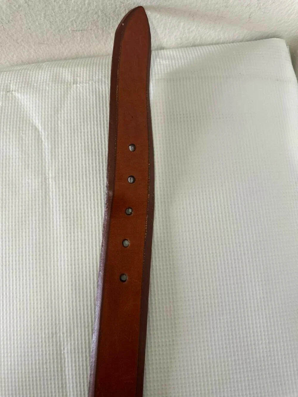 Vintage KENNETH COLE Brown Leather Belt Silver Buckle